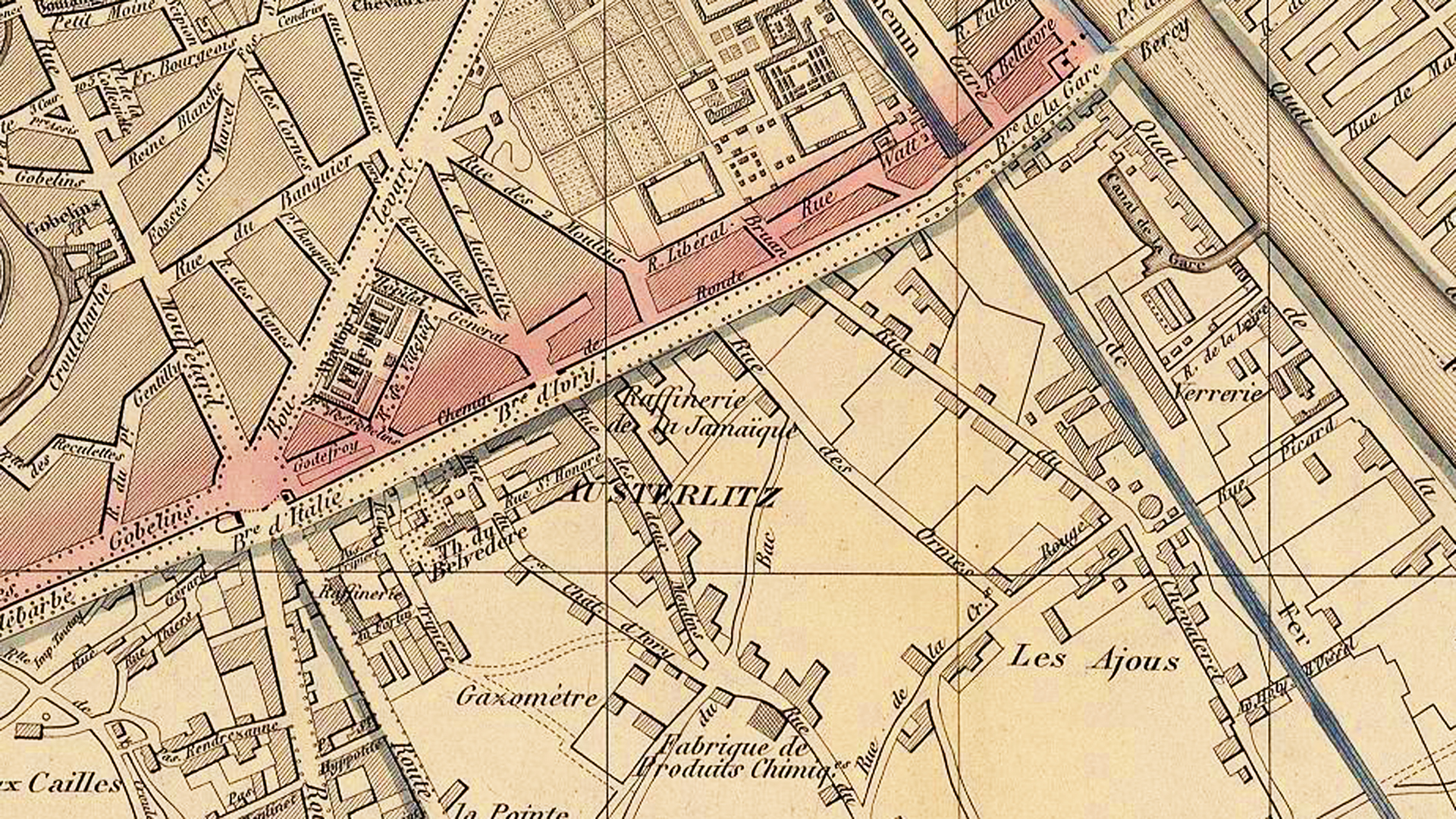 Détail d'un plan édité en 1846